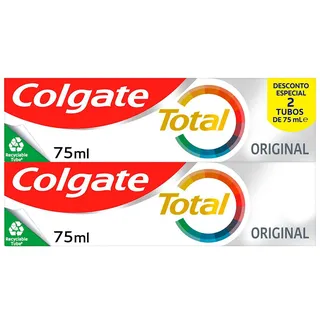 Pasta De Dentes Proteção Total Original, 2x75ml Colgate