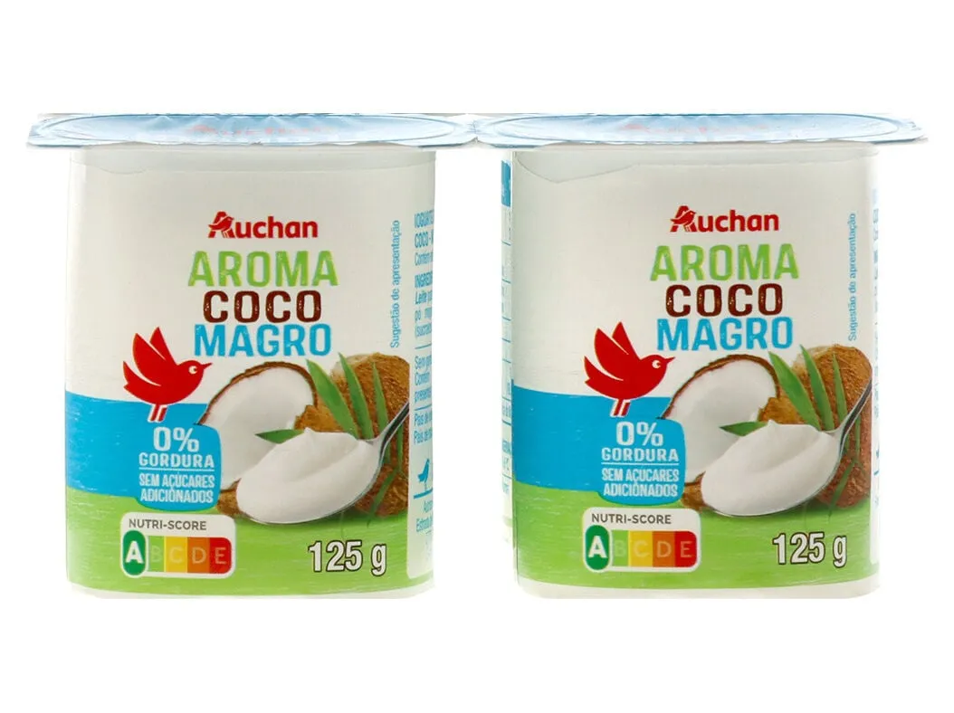 Iogurte Auchan magro aroma coco 4 x 125 g