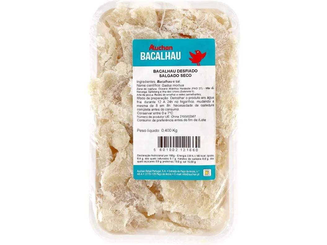 Bacalhau Auchan desfiado 400 g