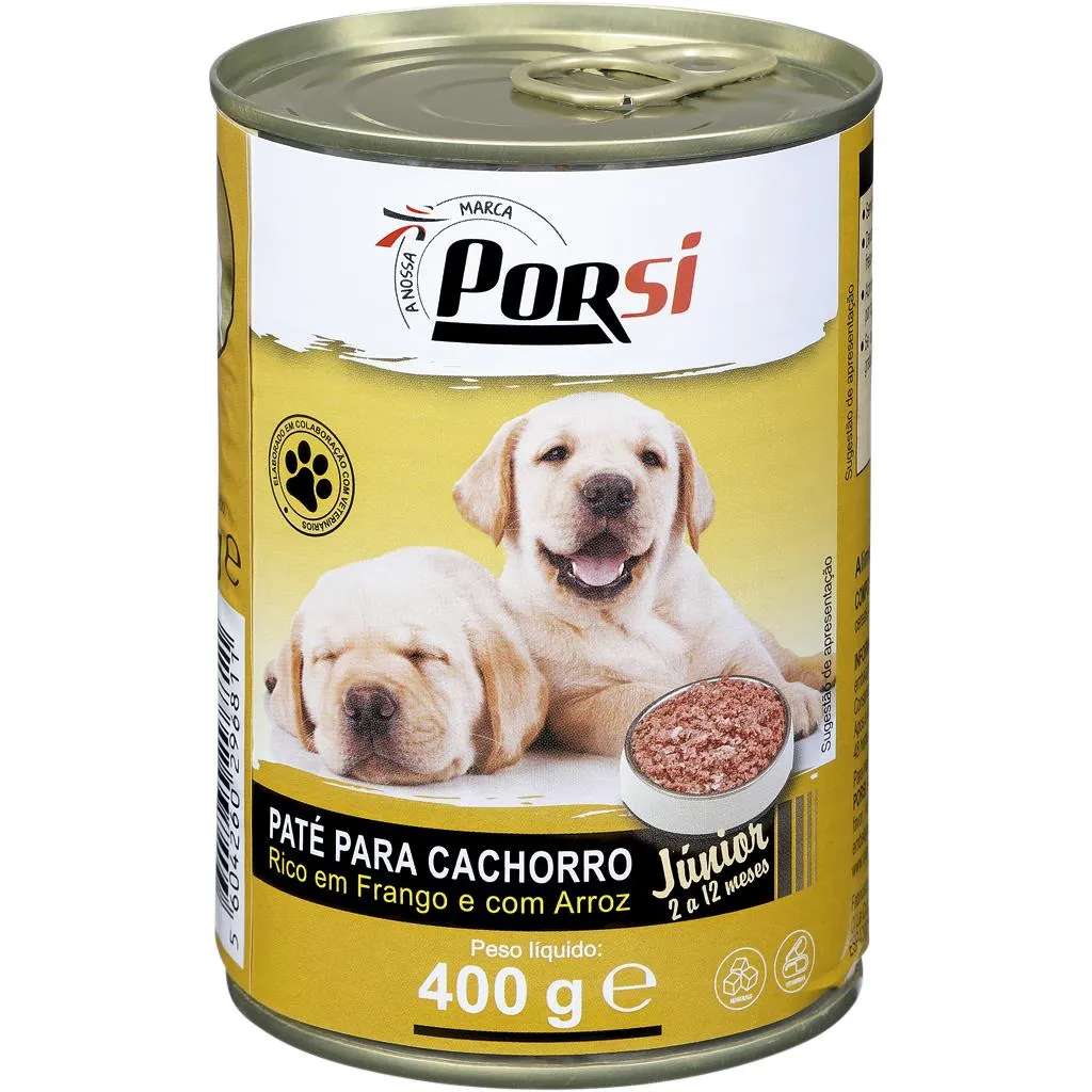 Comida húmida para cão de frango e arroz