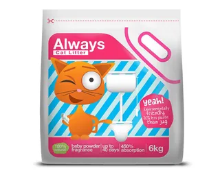 Areia para gato Always aglomerante 6 kg