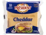 Queijo fundido cheddar President 10 fatias 200 g