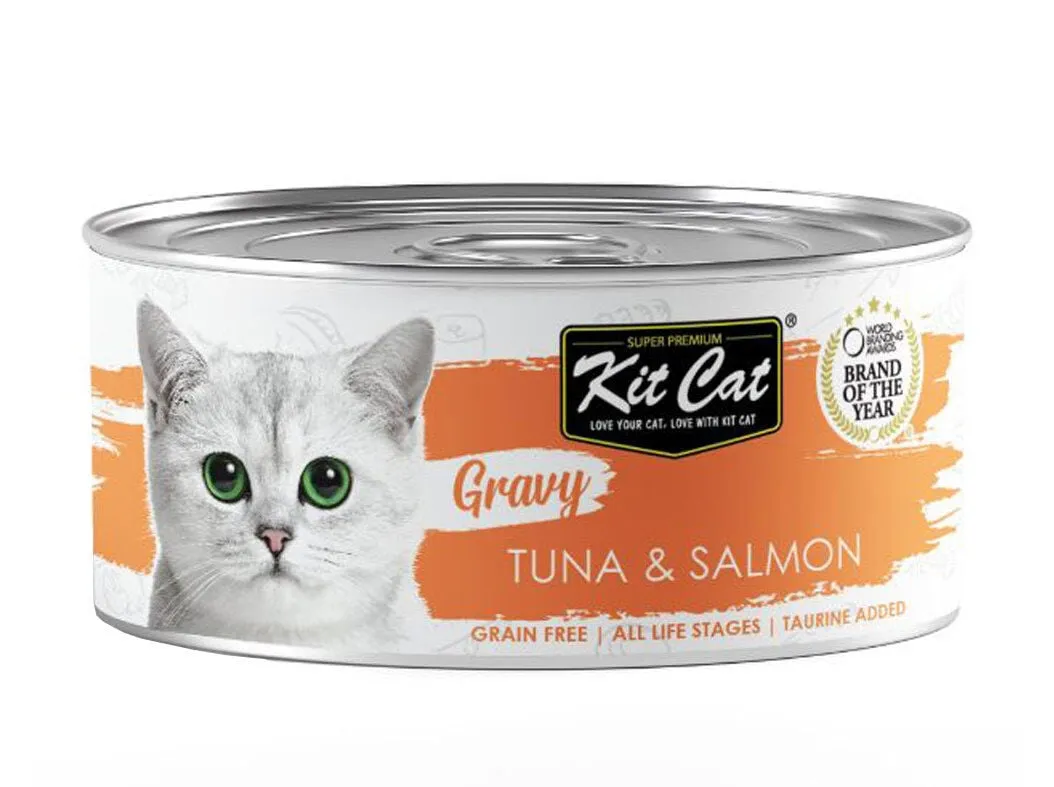 Comida húmida gato Kitcat atum&salmão 70 g