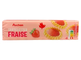Tarteletes Auchan de morango 8un 150 g