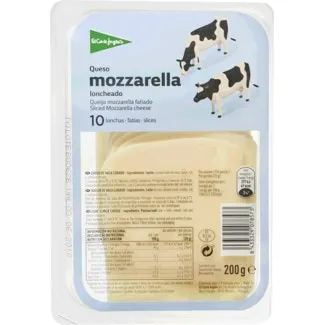 Queijo Mozzarella em Fatias embalagem 200 g - El Corte Inglés