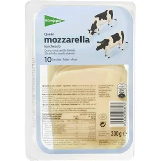 Queijo Mozzarella em Fatias embalagem 200 g - El Corte Inglés