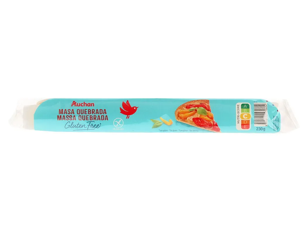 Massa quebrada sem glúten Auchan 230 g