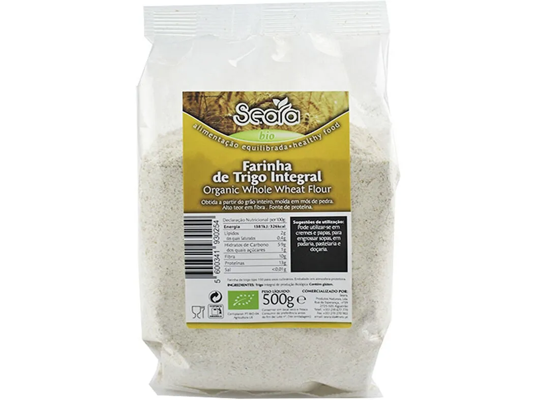 Farinha Seara de trigo integral bio 500 g