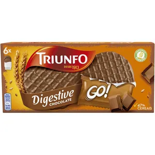 Bolachas digestive go chocolate, embalagem de 200g Triunfo