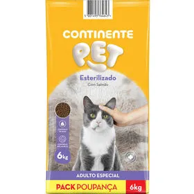 Ração para Gato Adulto Esterilizado Salmão Continente Pet