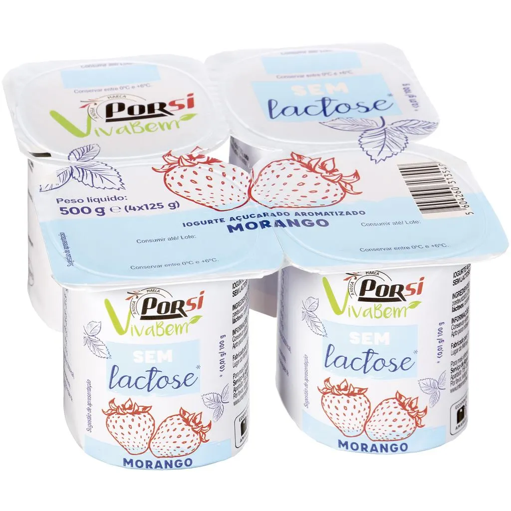 Iogurte Aroma Morango sem Lactose 4x125g