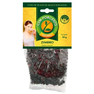 Chá zimbro, embalagem de 50g Cemporcento
