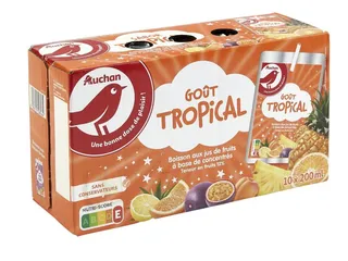 Refrigerante s/gas Auchan tropical 10 x 0,20 L