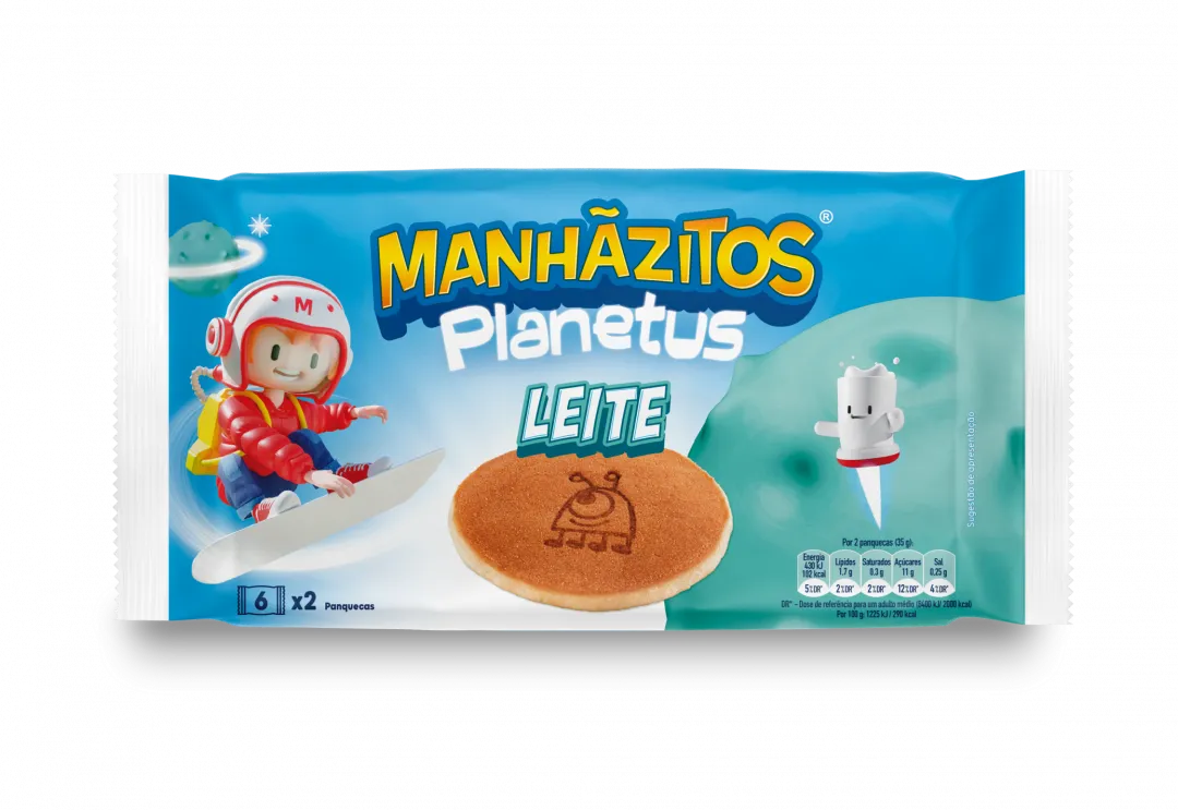 Bolo Manhãzitos Planetus Leite