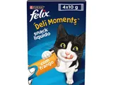 Snack líquido para gato Felix deli moments frango 4 x 10 g