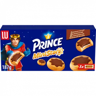 Bolachas Mini Stars com Chocolate Pack 5 Prince