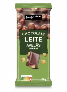 Tablete de Chocolate com Avelãs Inteiras Pingo Doce