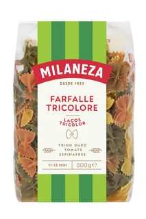 Massa Farfalle Laços Tricolor Milaneza