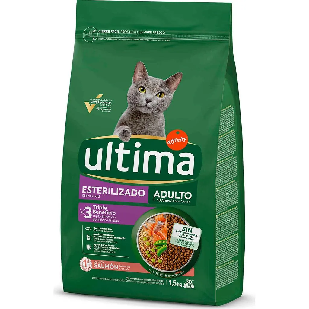 Ração para Gato Esterilizado Salmão, emb. 1,5 kg
