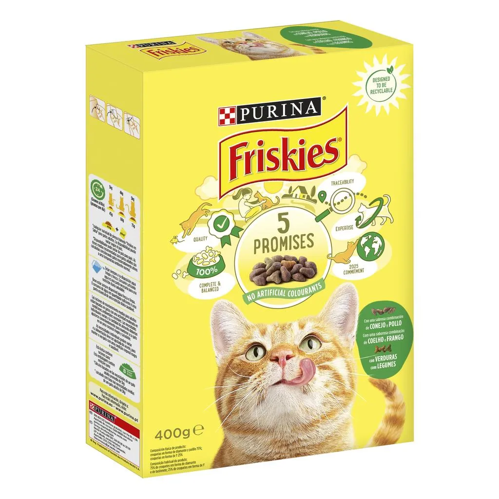 Ração para gato adulto com coelho, frango e legumes