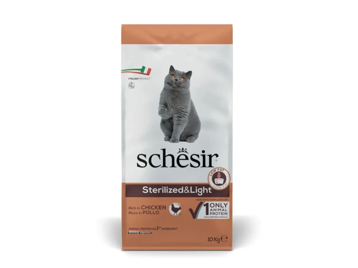 Ração para gato Schesir esterilizado frango 10 kg