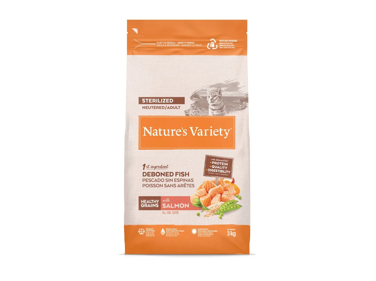 Ração gato Nature's Variety esterilizado salmão 3 kg