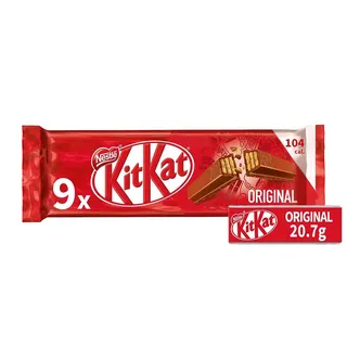 Snack Chocolate de Leite, 9x20,7 g Kit Kat