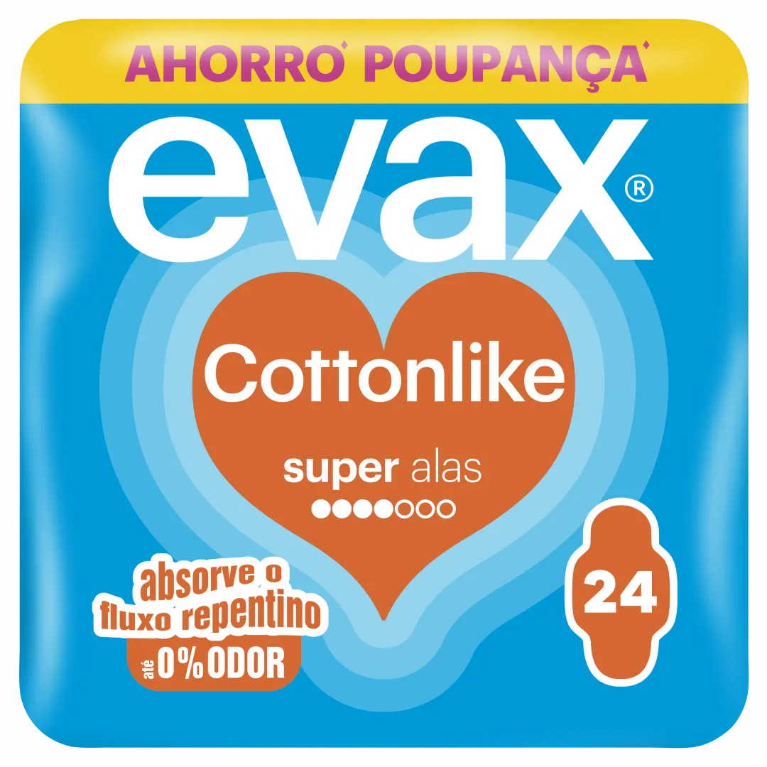 Pensos Higiénicos Cottonlike Super com Abas