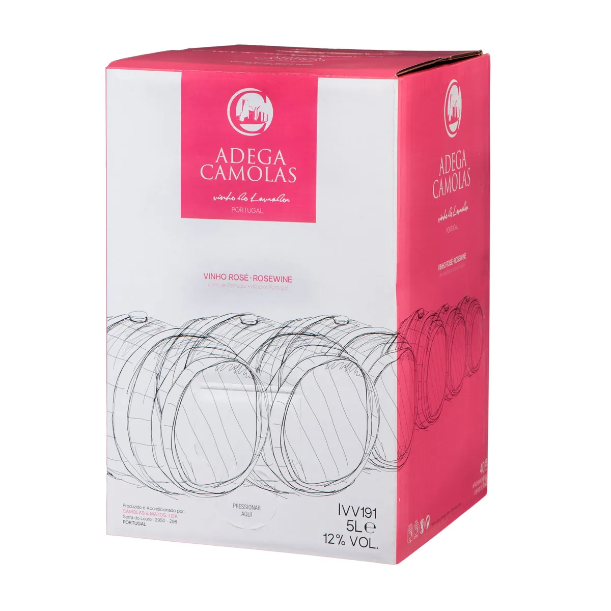 Vinho rosé Adega Camolas bag in box 5 L