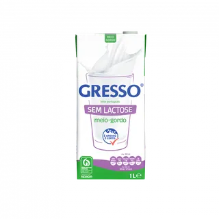 Leite UHT Meio Gordo sem Lactose Gresso