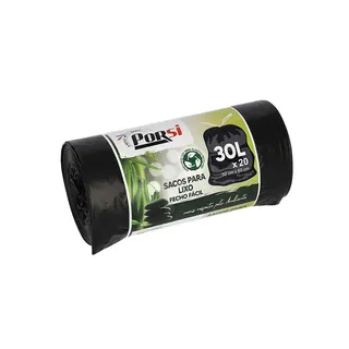20 Sacos Lixo Fecho Fácil Eco 30l PorSi