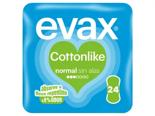 Pensos higiénicos EVAX cottonlike normal 24un