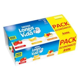 Iogurte Aroma Morango, Banana e Tutti Frutti Longa Vida