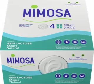 Iogurte Magro sem Lactose Natural Pack 4 Mimosa