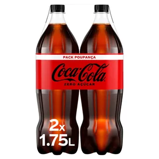Refrigerante com Gás Cola Zero, emb. 2 x 1,75 lt Coca-Cola