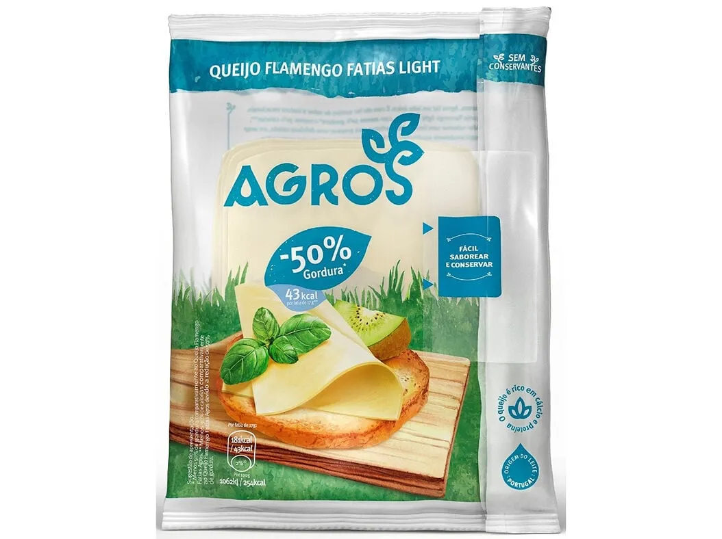 Queijo flamengo fatias light Agros 170 g