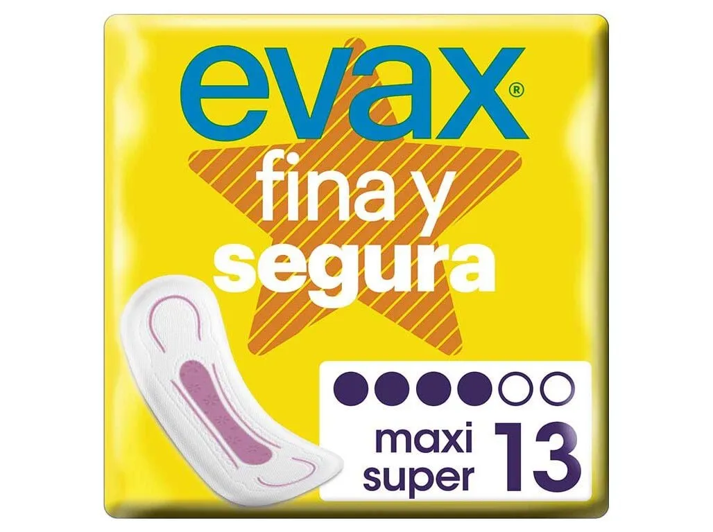 Pensos higiénicos fina e segura maxi EVAX 13 un