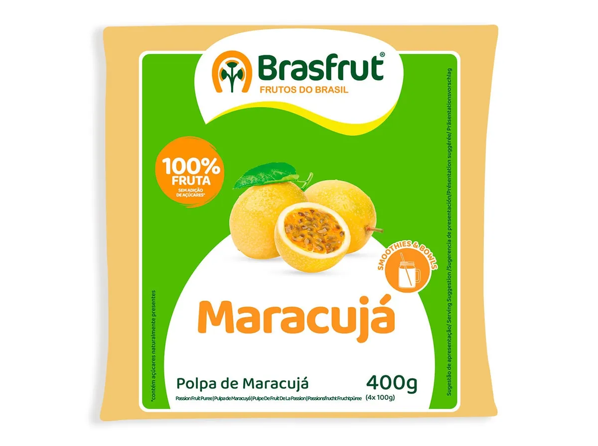 Polpa Brasfrut de fruta maracujá 4 x 100 g