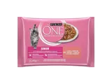 Comida húmida para gato Purina ONE júnior com salmão 4 x 85 g