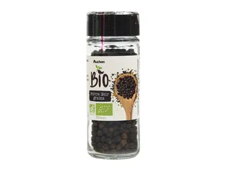 Pimenta preta Auchan BIO em grão frasco 38 g