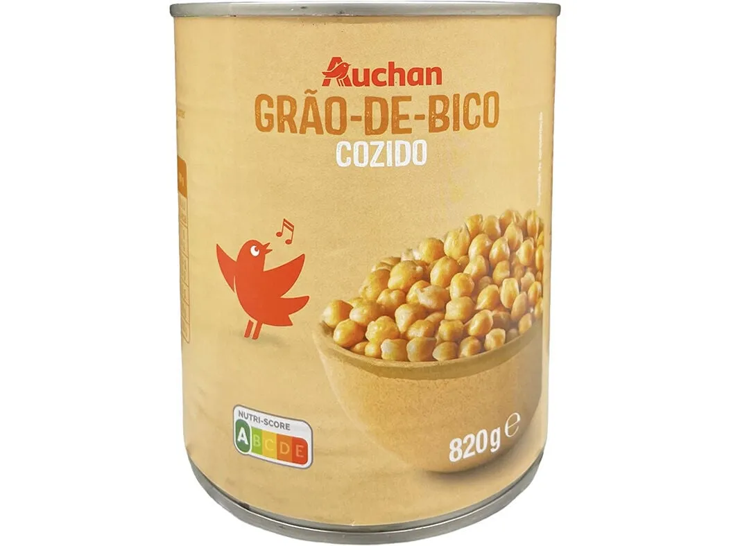 Grão de bico Auchan cozido 820(520)g