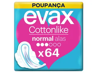 Pensos higiénicos cottonlike normal com abas EVAX 64 un