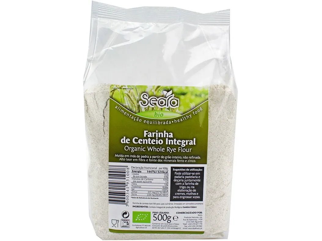 Farinha centeio integral Seara bio 500 g