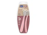 Colher Chicco silicone 6m+ rosa 2un