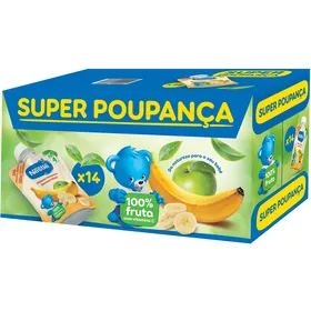 Pack Saquetas de Fruta Banana e Maçã +4M Nestlé