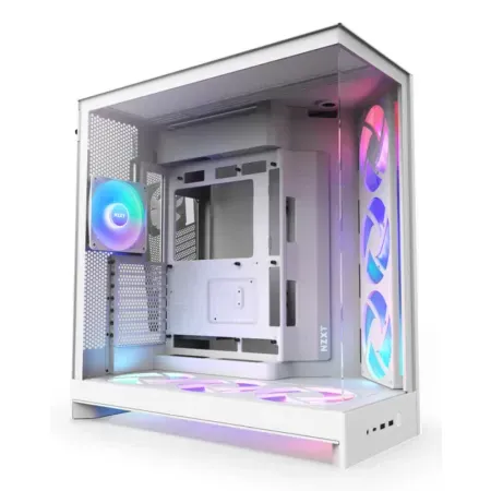 Caixa E-ATX NZXT H9 Flow RGB+ Branca (2025) Vidro Temperado