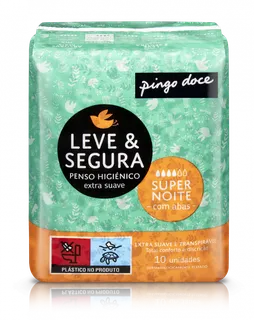 Pensos Higiénicos Noite com Abas Pingo Doce