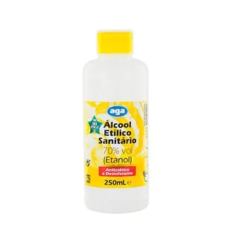 Álcool Etílico 70% embalagem 250 ml - Aga
