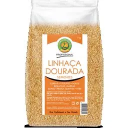 Sementes de linhaça dourada, embalagem de 1 kg Cemporcento