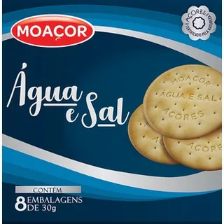 Bolachas de Água e Sal Pack 8 embalagem 30 g - Moaçor